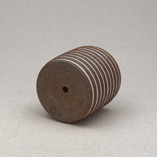 Extra Small White Stripe Cylinder Planter