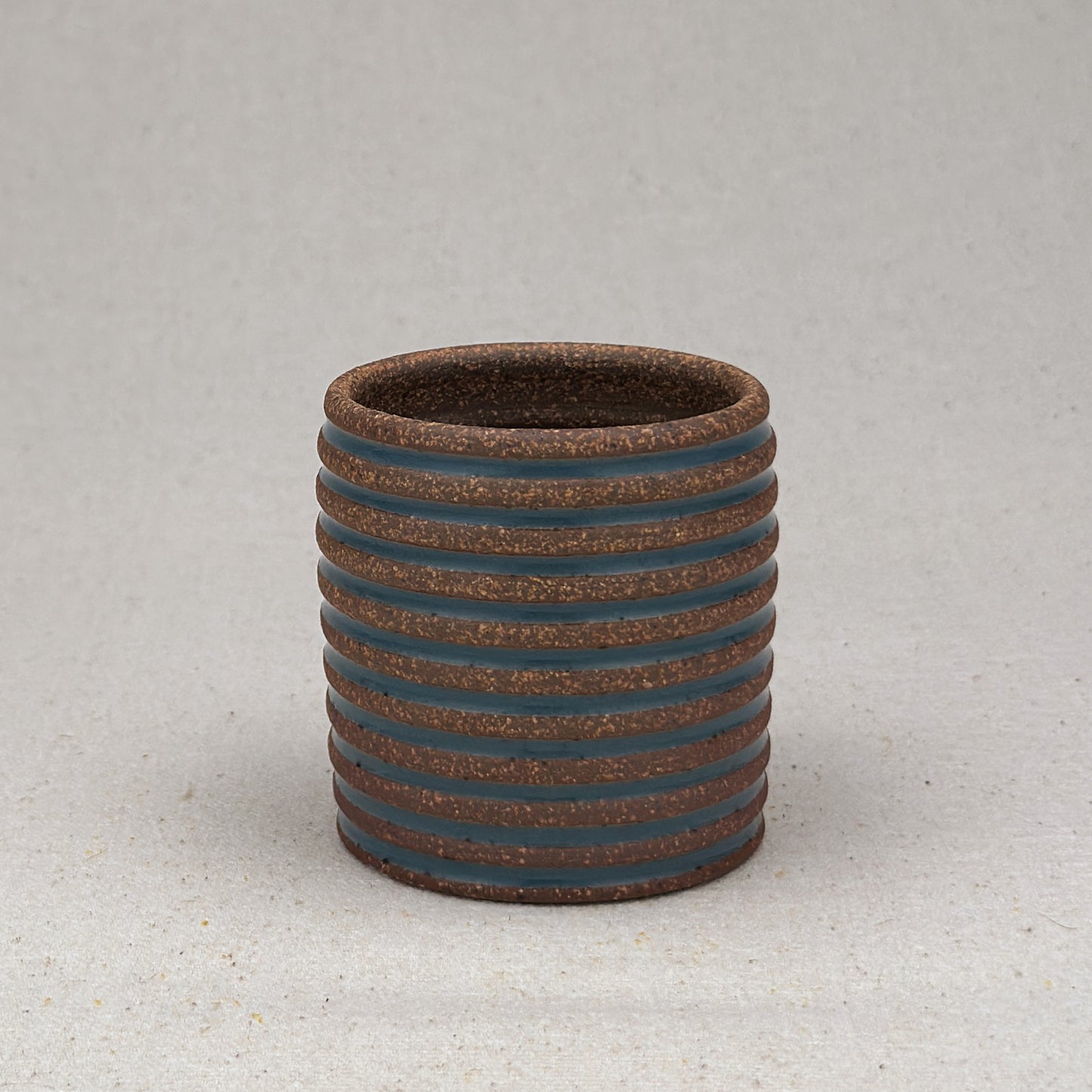 Extra Small Blue Stripe Cylinder Planter