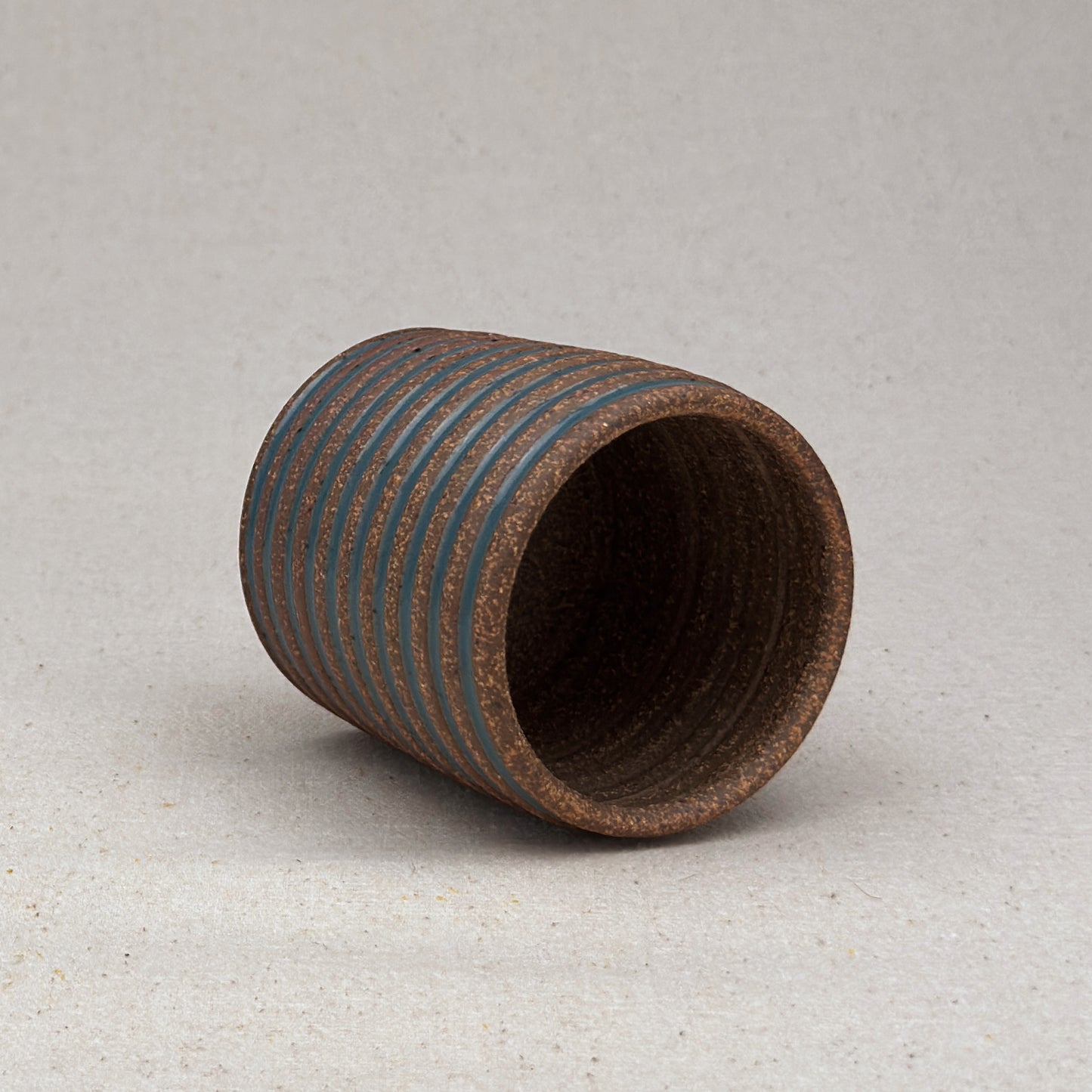 Extra Small Blue Stripe Cylinder Planter