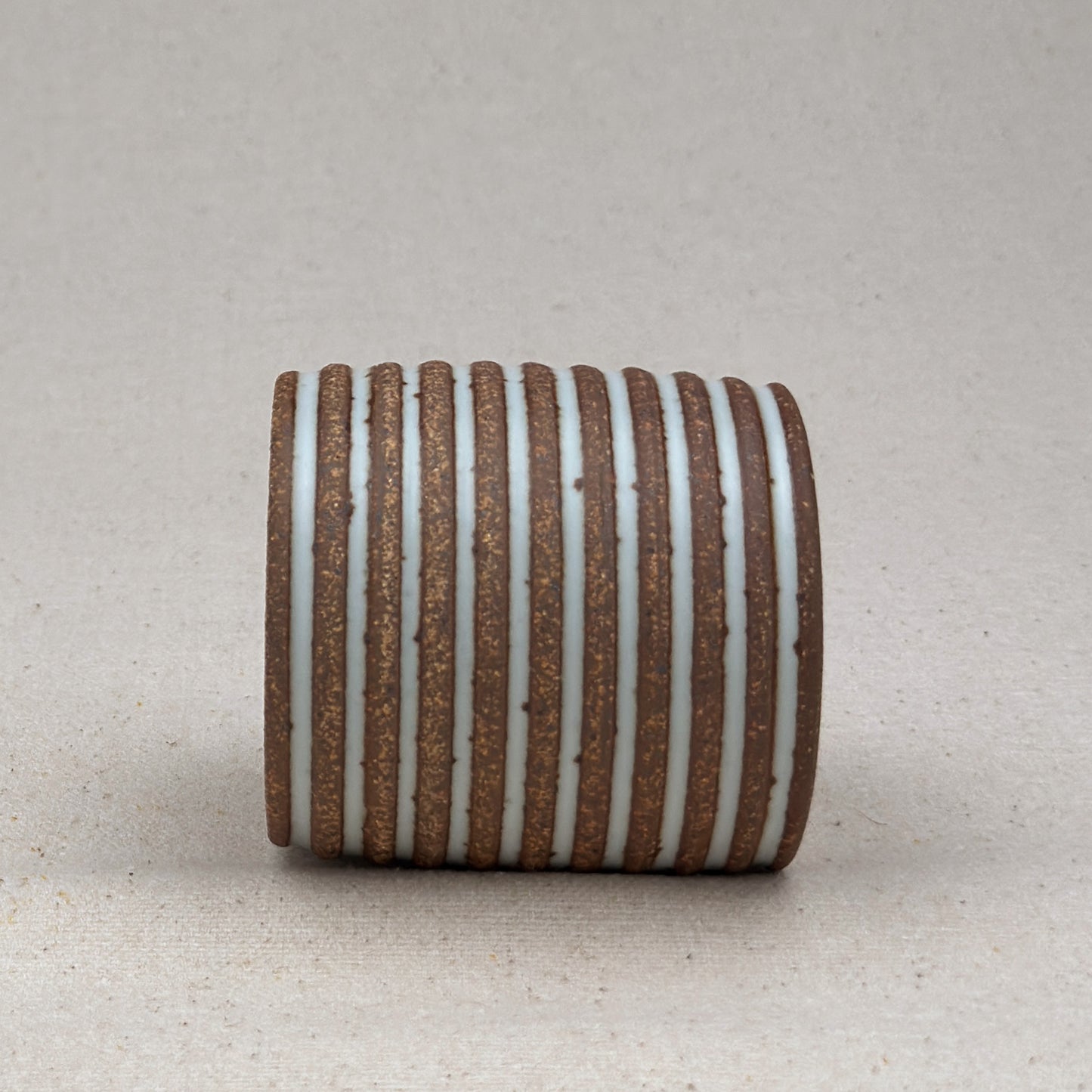 Extra Small White Stripe Cylinder Planter