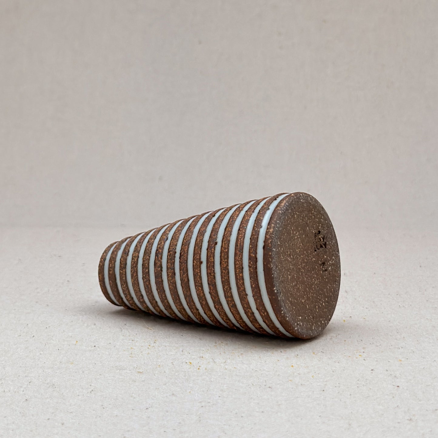 Extra Small White Stripe Cone Vase