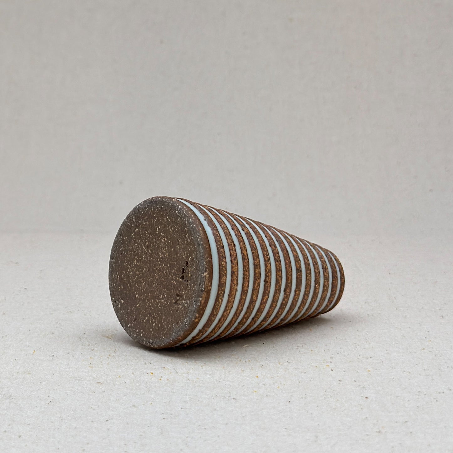 Extra Small White Stripe Cone Vase