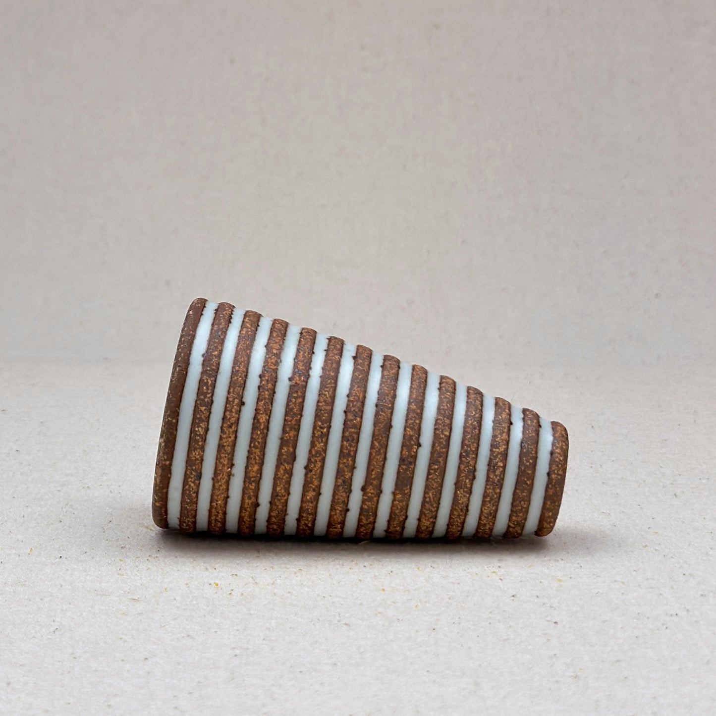 Extra Small White Stripe Cone Vase