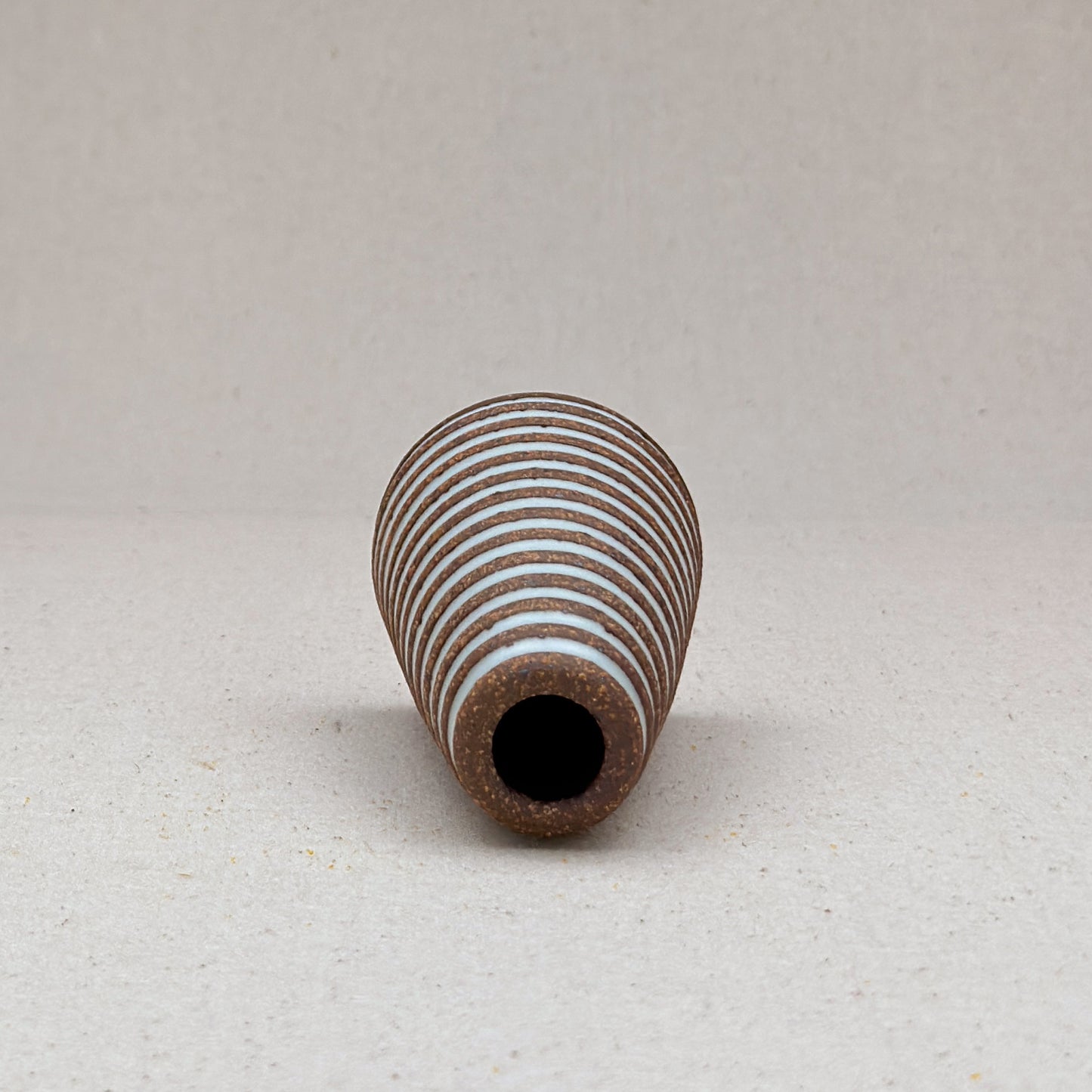 Extra Small White Stripe Cone Vase