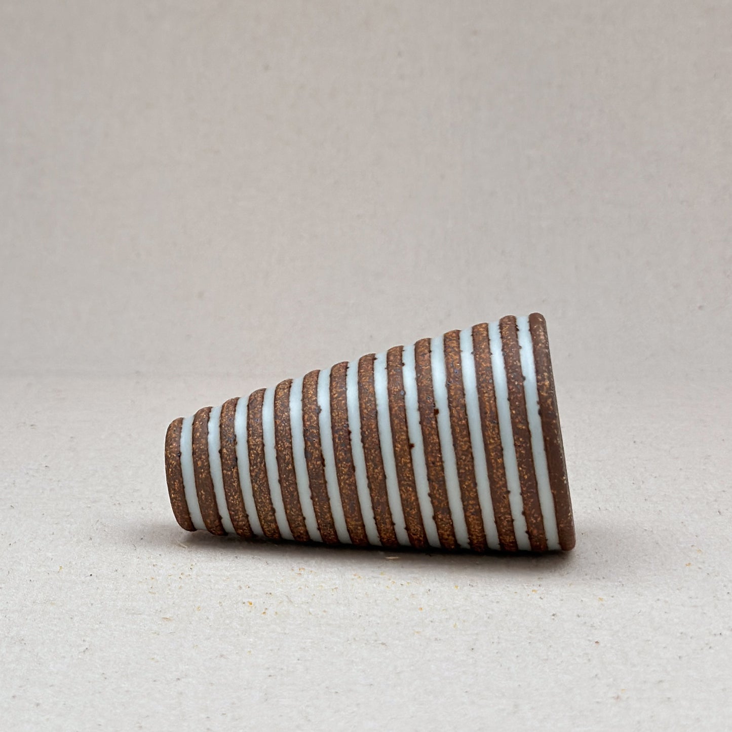 Extra Small White Stripe Cone Vase