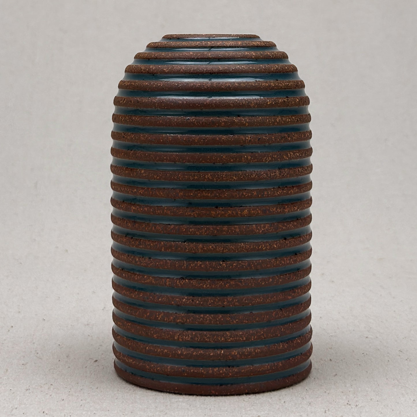 Medium Blue Stripe Round Top Vase