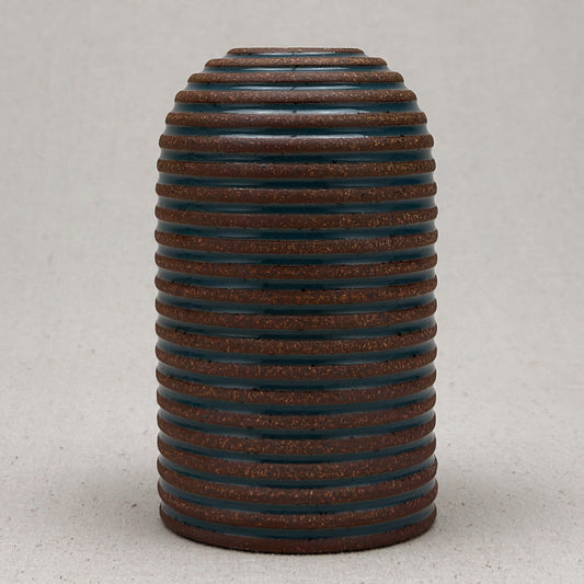 Medium Blue Stripe Round Top Vase
