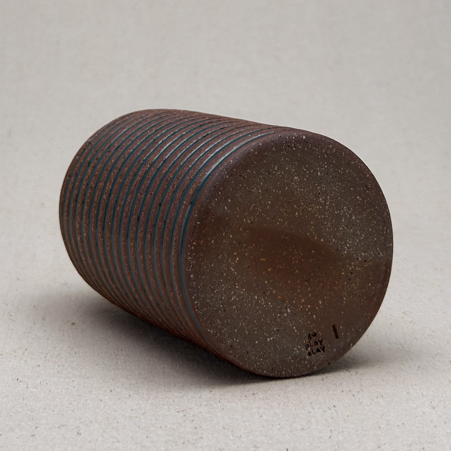 Medium Blue Stripe Round Top Vase