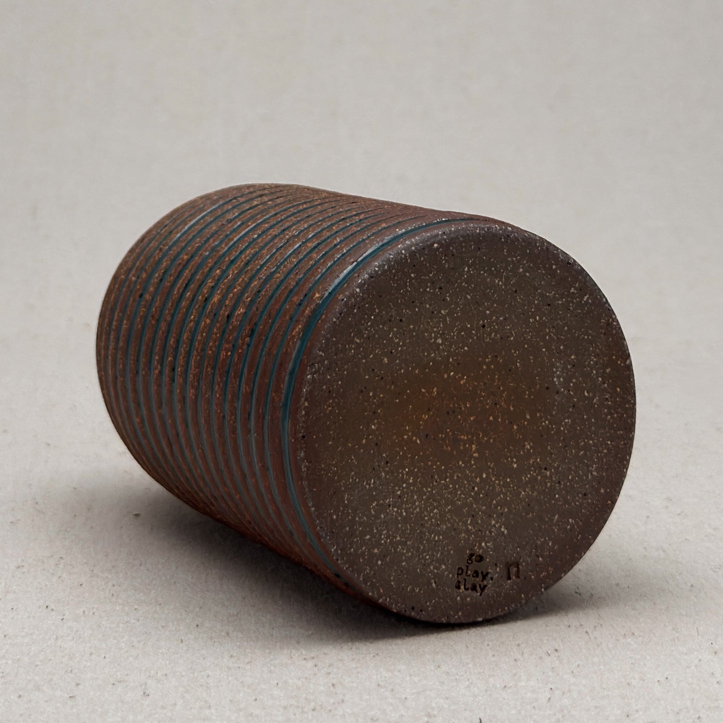 Medium Blue Stripe Round Top Vase