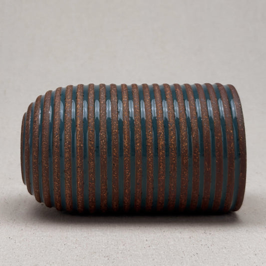 Medium Blue Stripe Round Top Vase