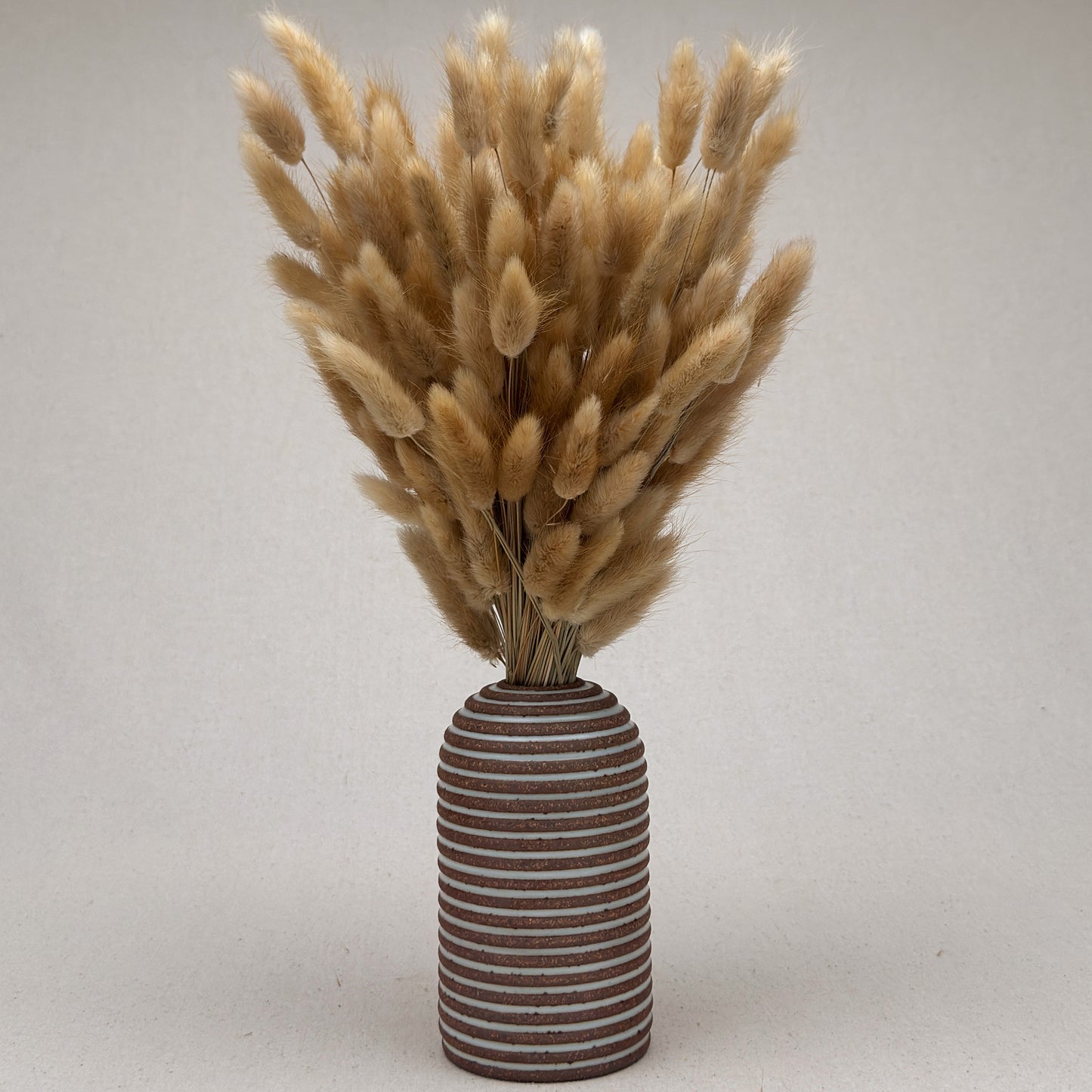 Medium White Stripe Round Top Vase