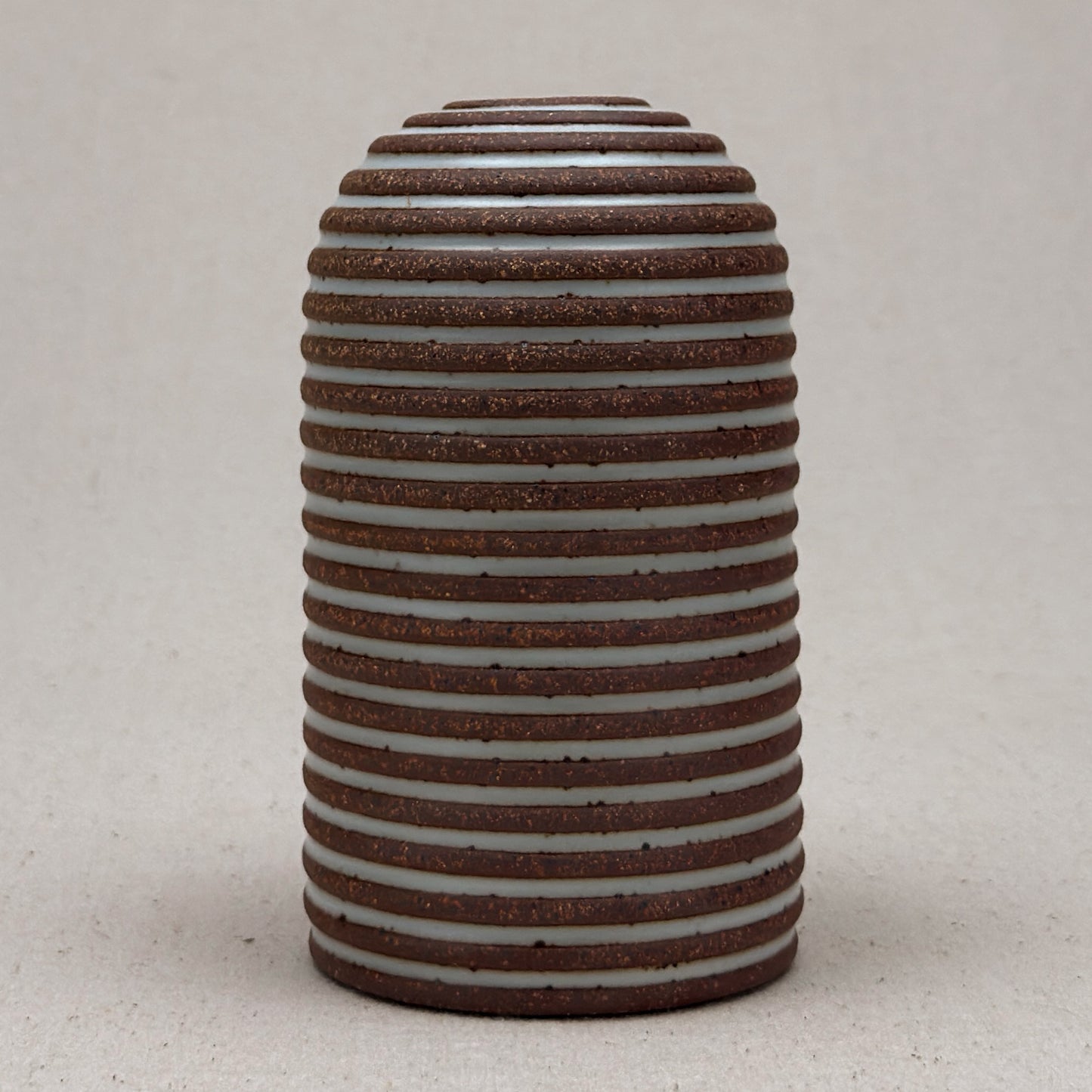 Medium White Stripe Round Top Vase