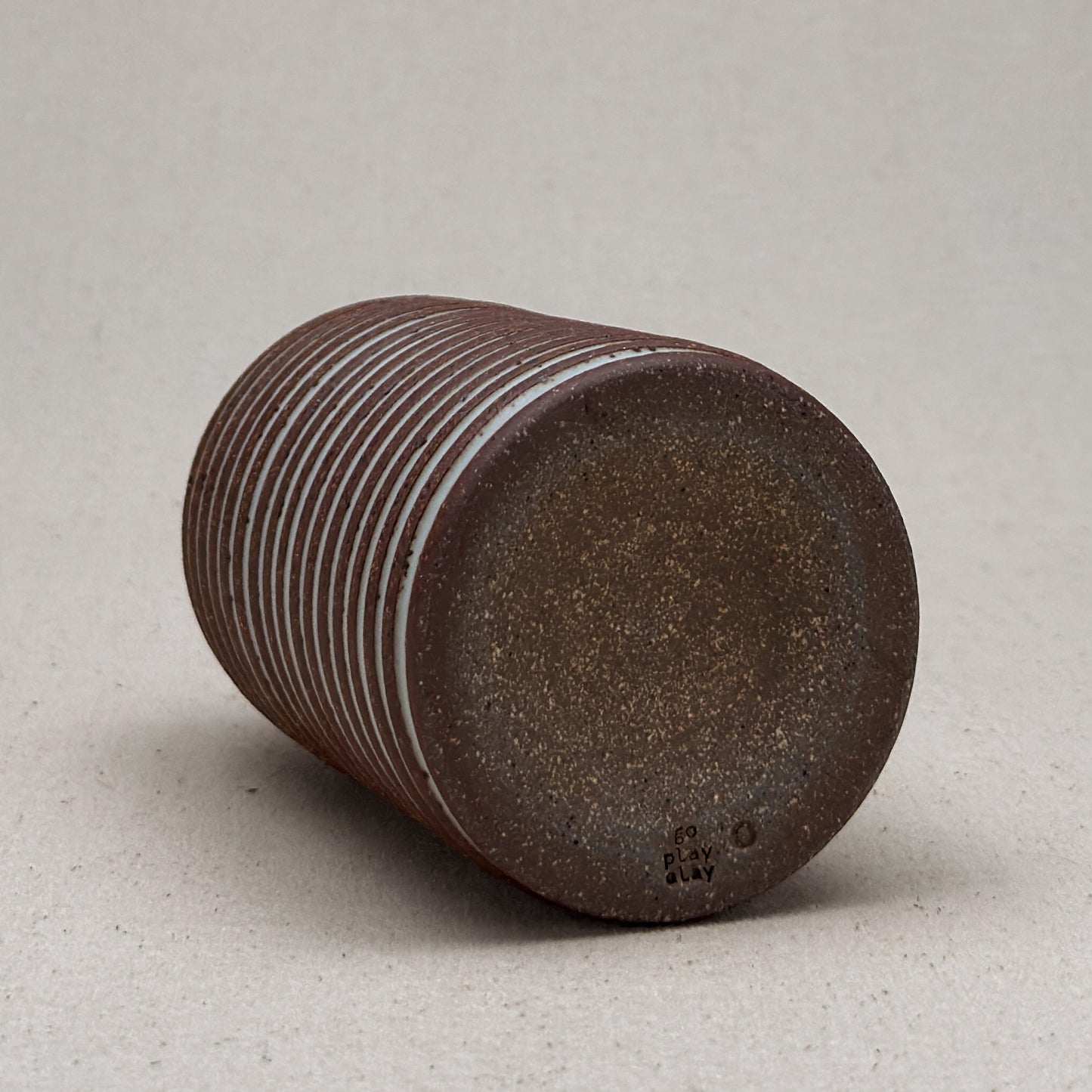 Medium White Stripe Round Top Vase