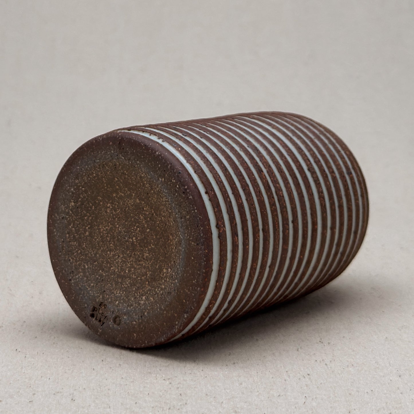 Medium White Stripe Round Top Vase