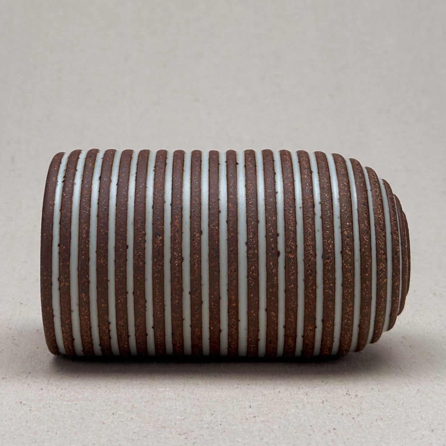 Medium White Stripe Round Top Vase