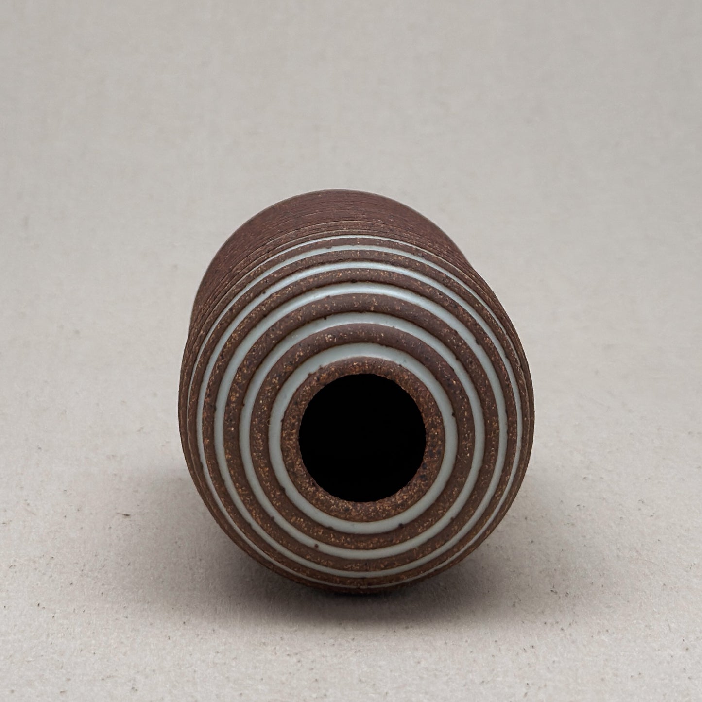 Medium White Stripe Round Top Vase