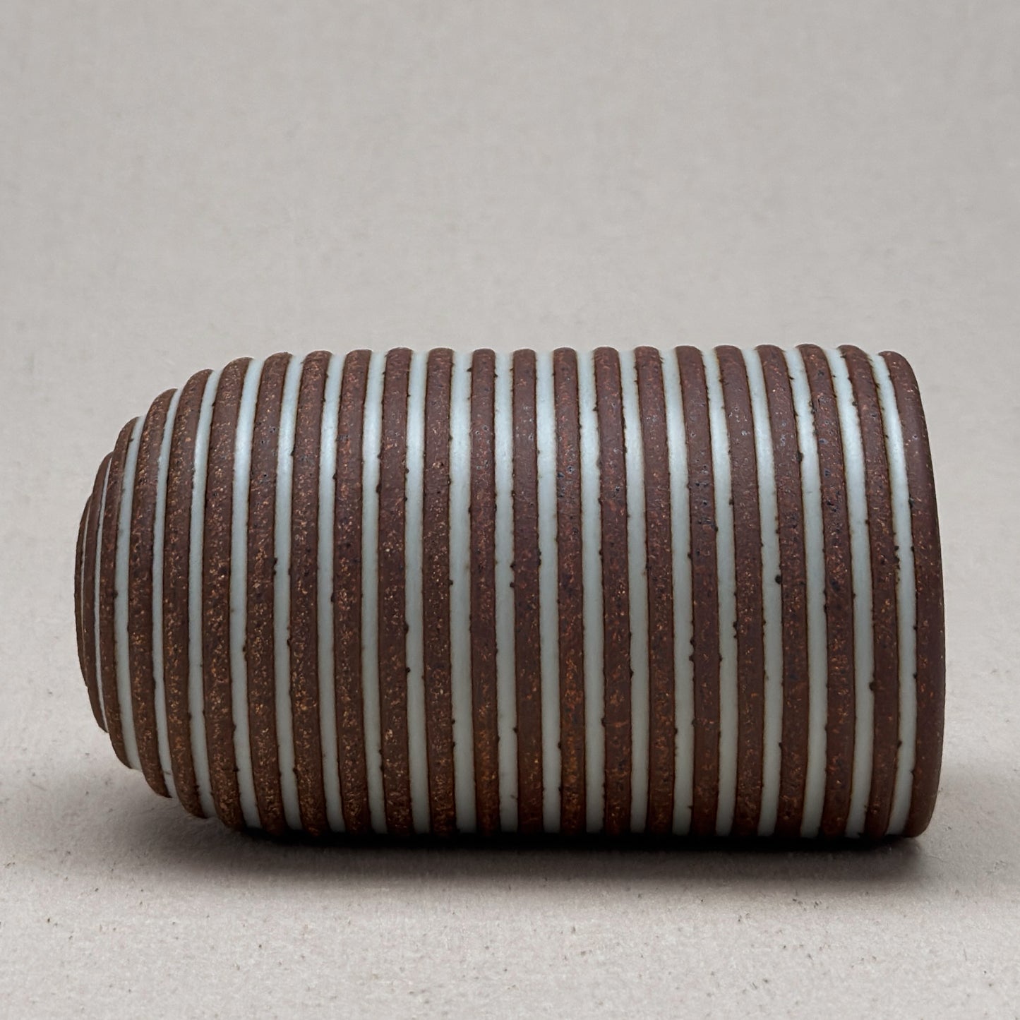 Medium White Stripe Round Top Vase