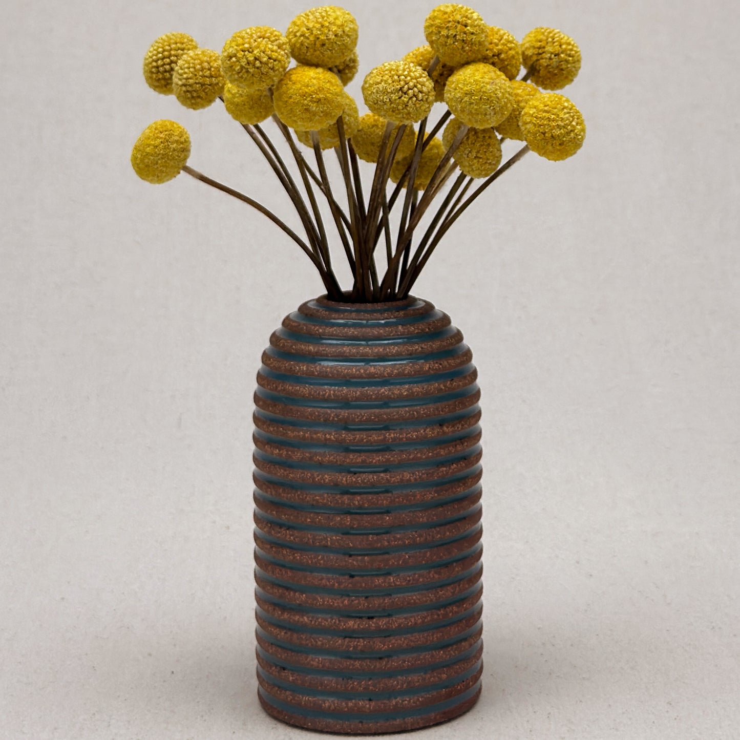 Medium Blue Stripe Round Top Vase