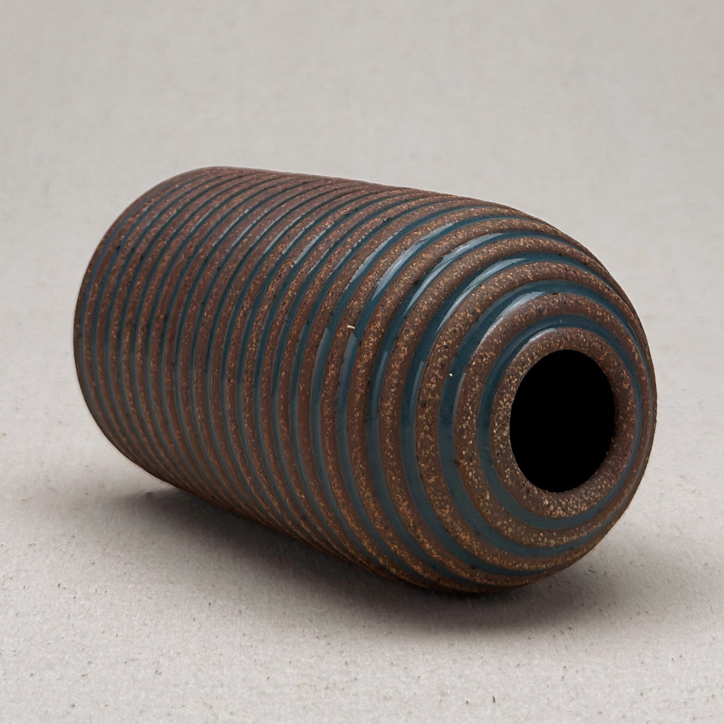 Medium Blue Stripe Round Top Vase