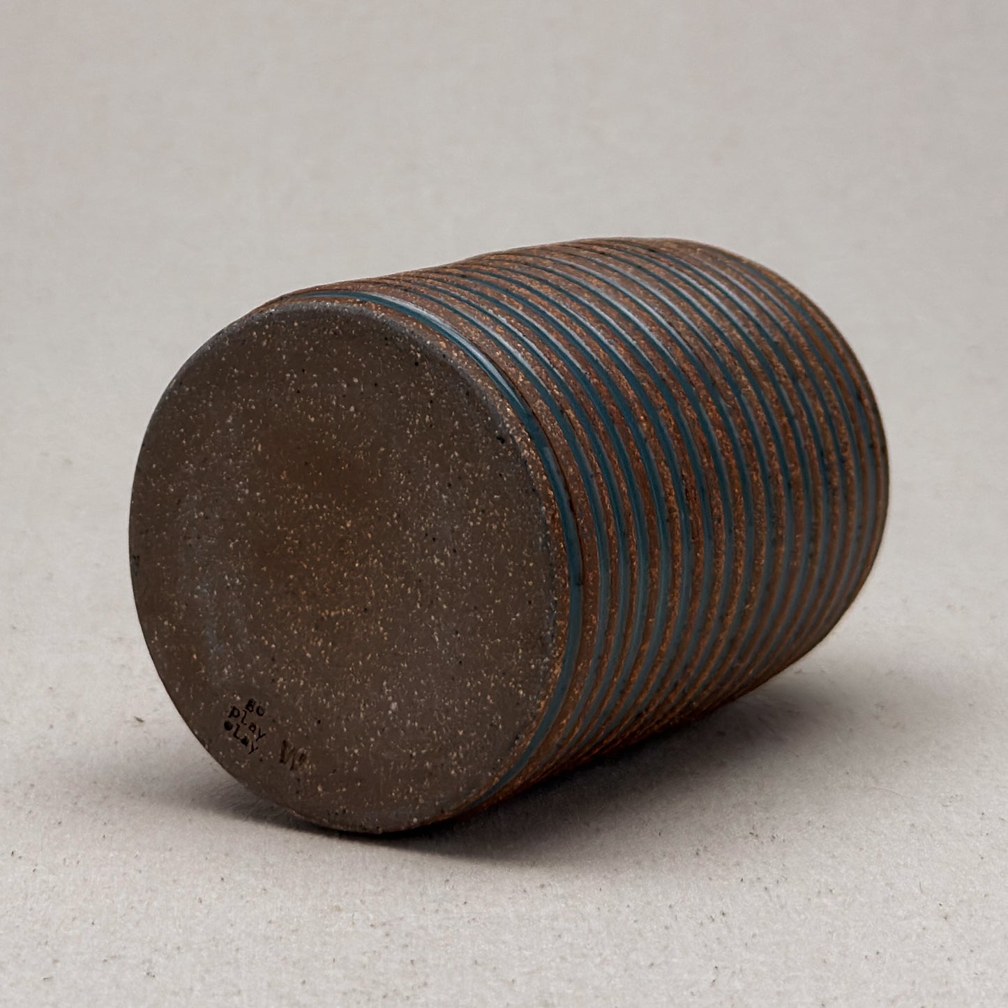 Medium Blue Stripe Round Top Vase