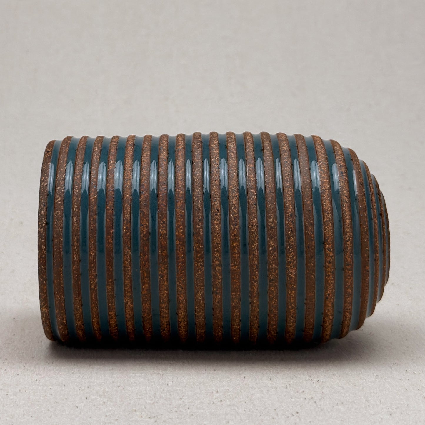 Medium Blue Stripe Round Top Vase