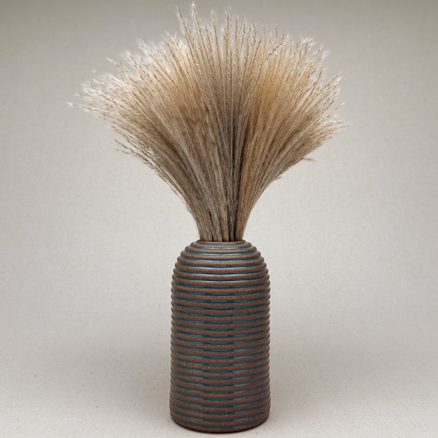 Large Blue Stripe Round Top Vase