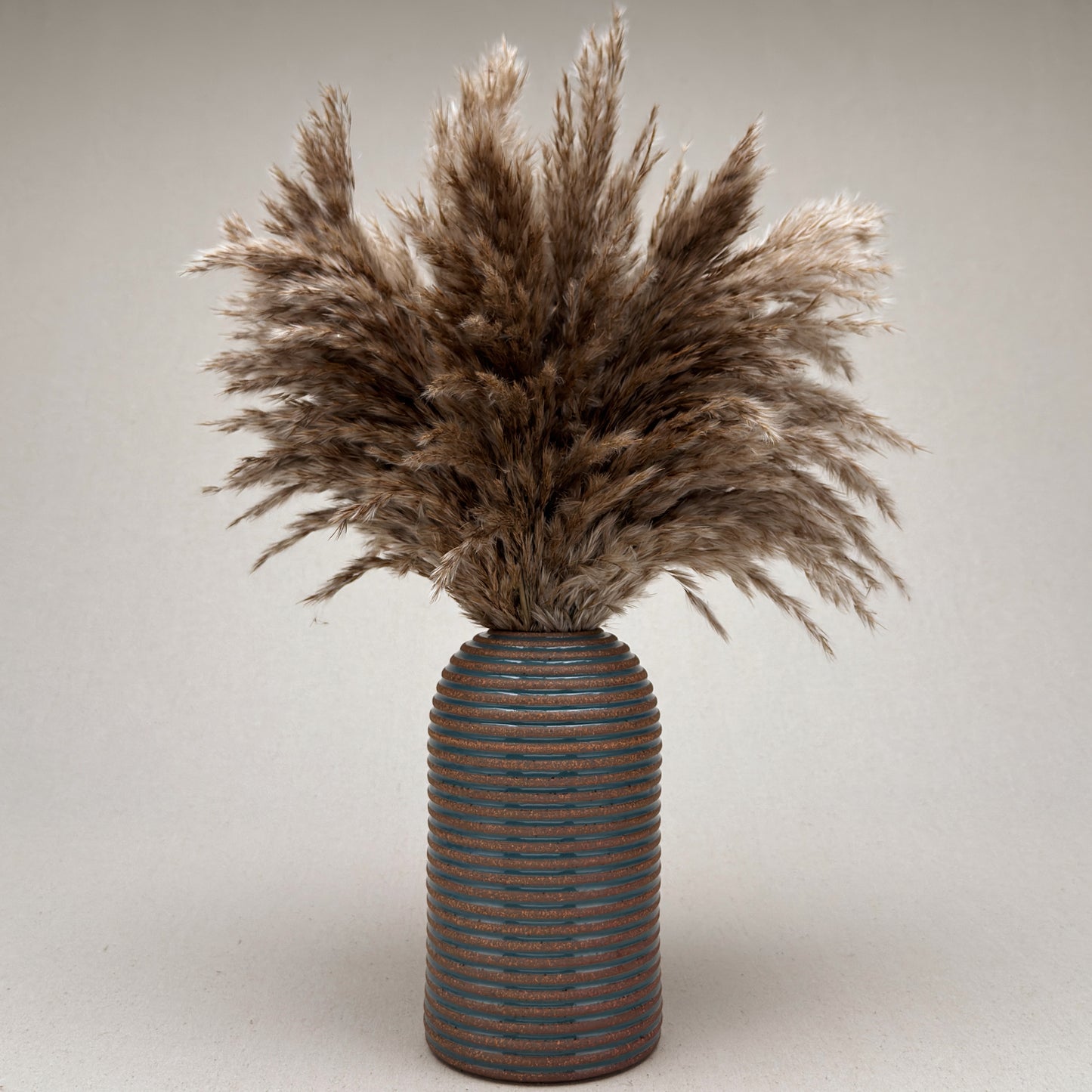 Large Blue Stripe Round Top Vase