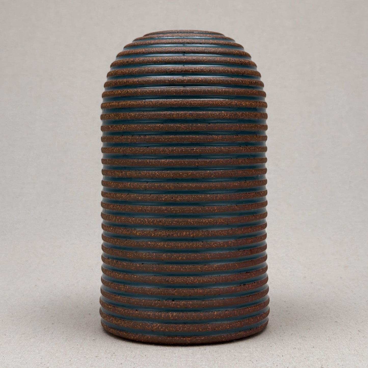 Large Blue Stripe Round Top Vase