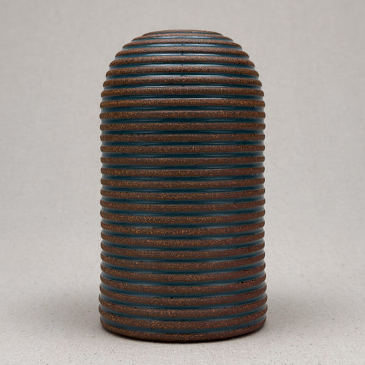 Large Blue Stripe Round Top Vase
