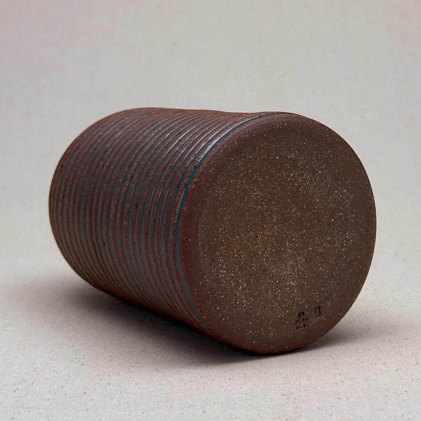 Large Blue Stripe Round Top Vase