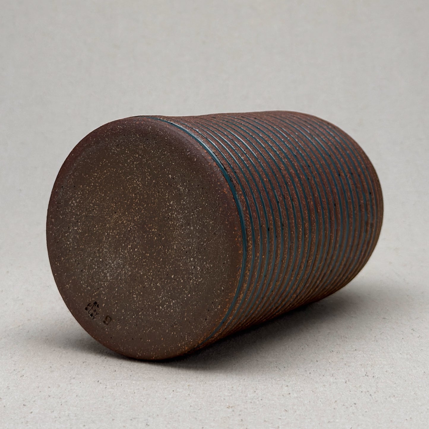 Large Blue Stripe Round Top Vase