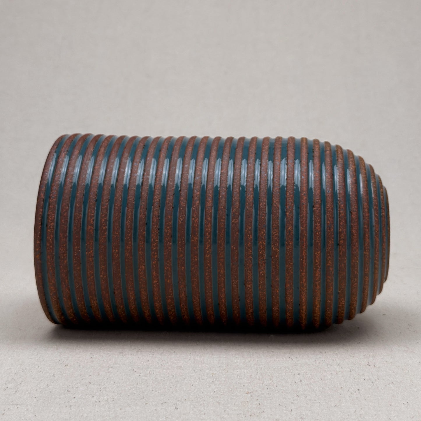 Large Blue Stripe Round Top Vase