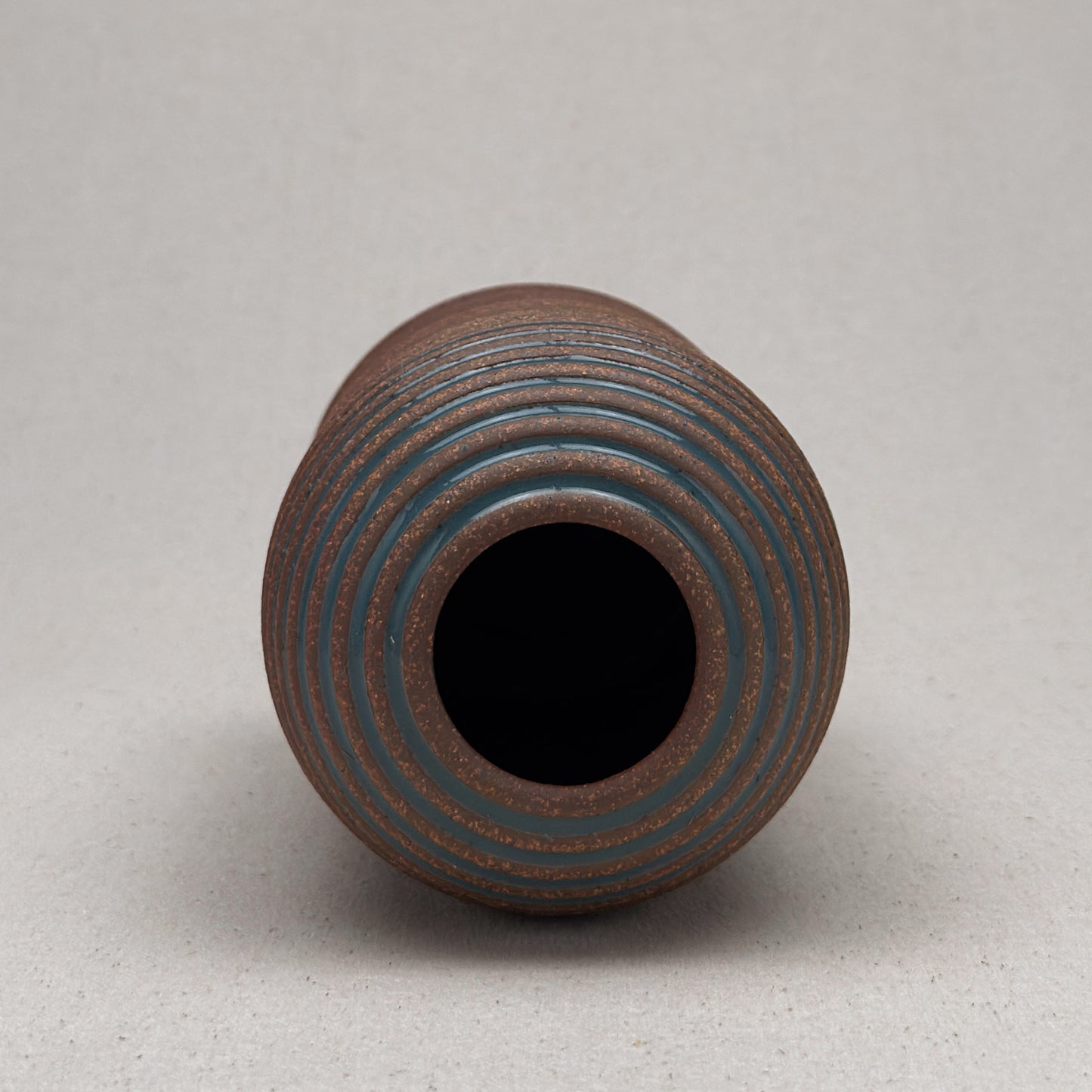 Large Blue Stripe Round Top Vase