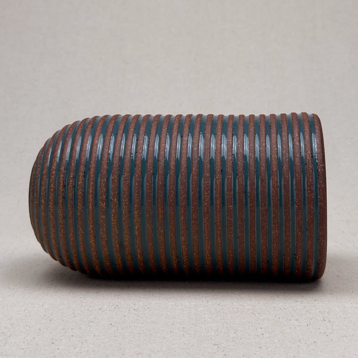 Large Blue Stripe Round Top Vase