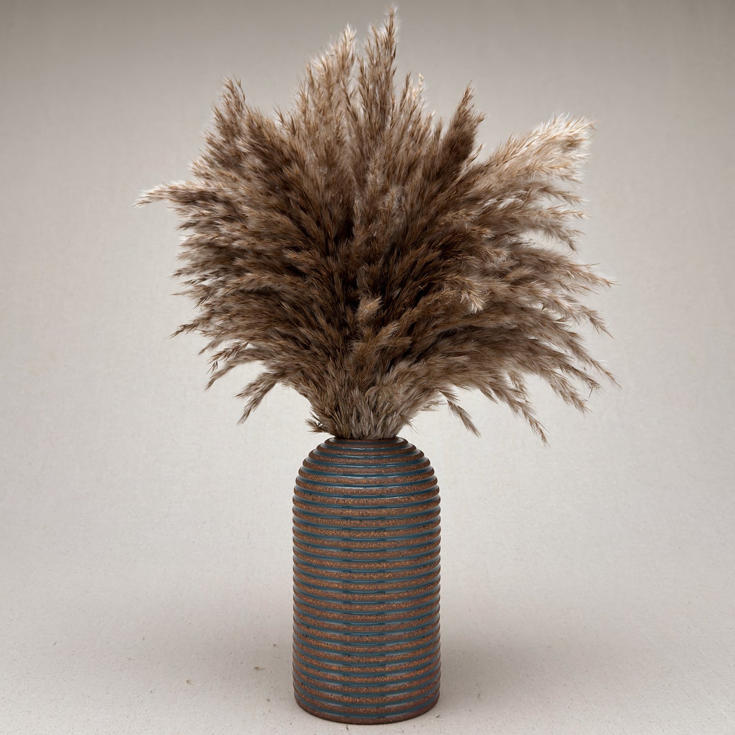 Large Blue Stripe Round Top Vase