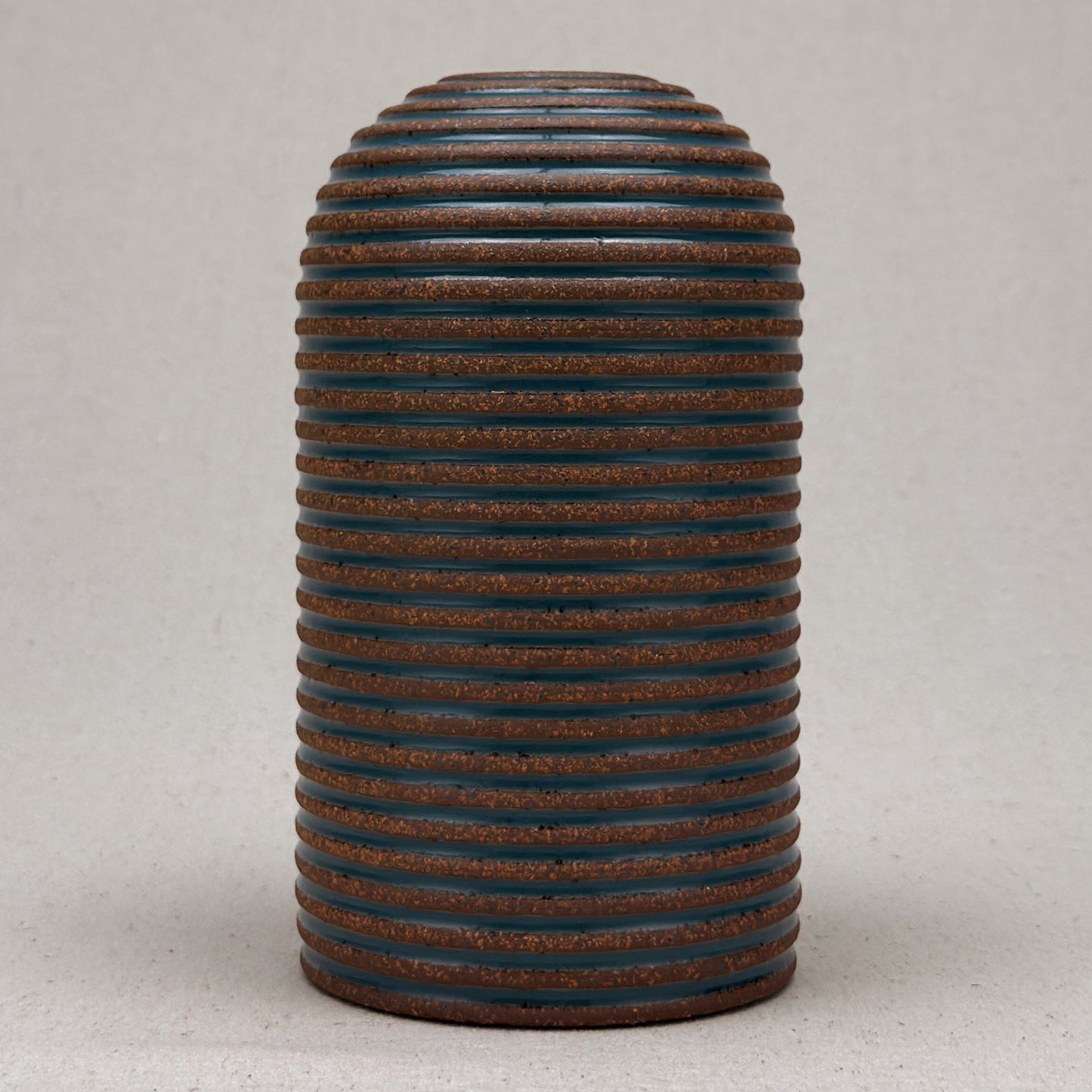 Large Blue Stripe Round Top Vase