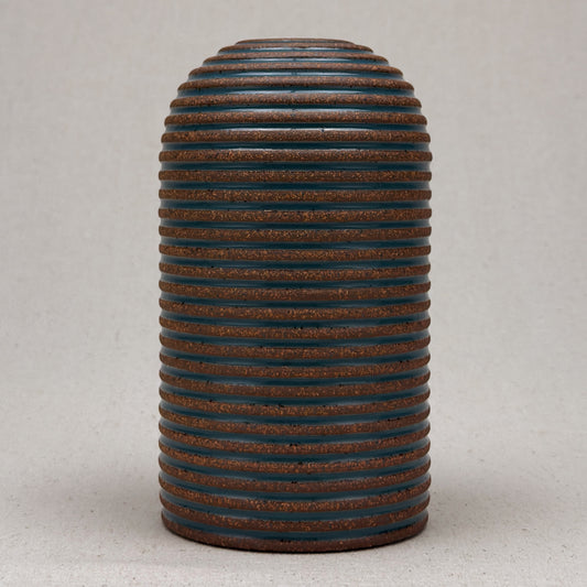 Large Blue Stripe Round Top Vase