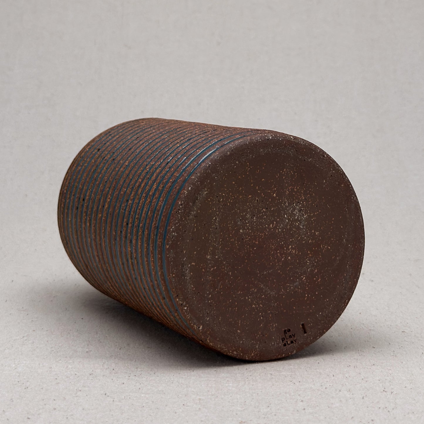 Large Blue Stripe Round Top Vase