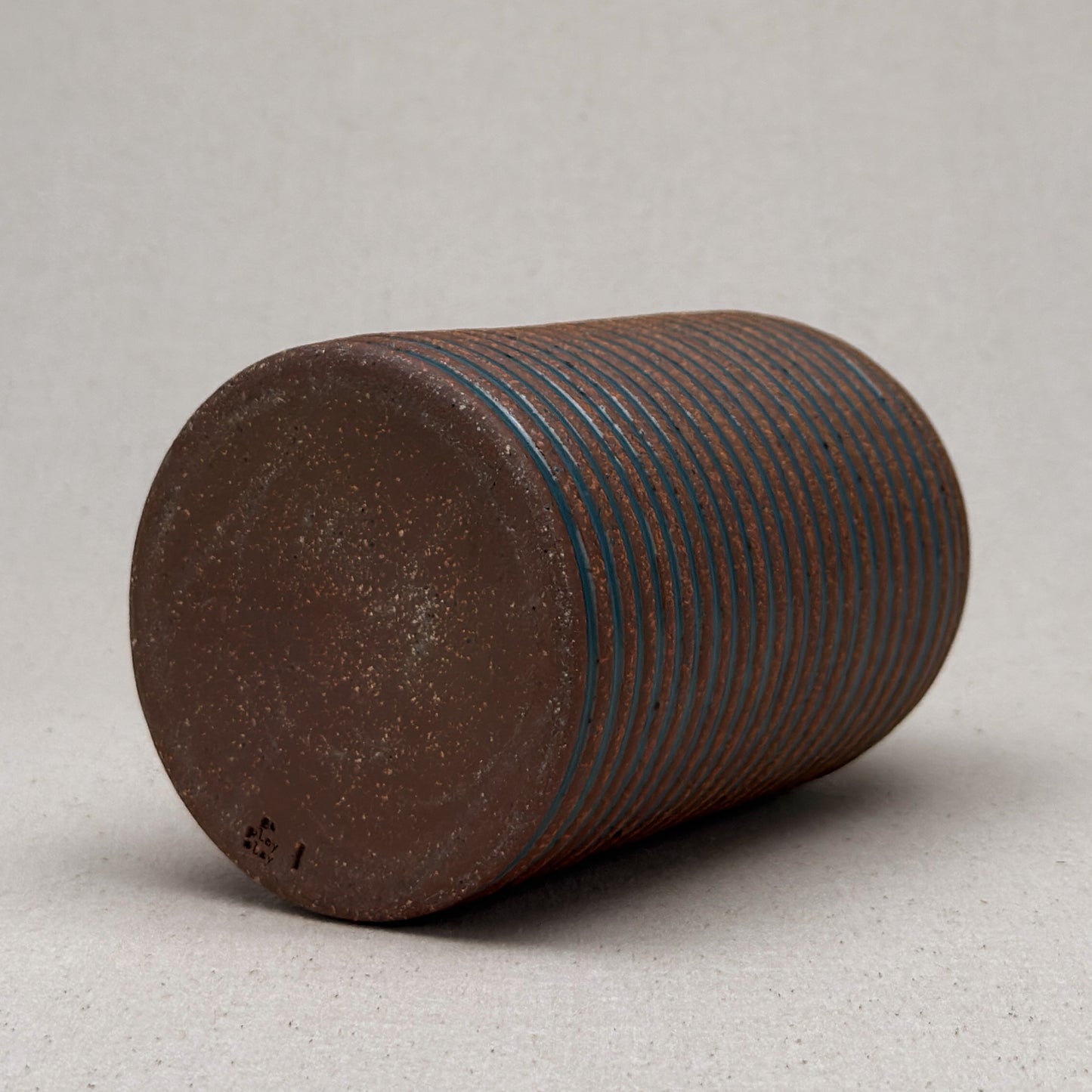 Large Blue Stripe Round Top Vase