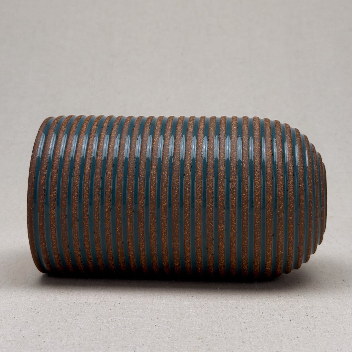 Large Blue Stripe Round Top Vase