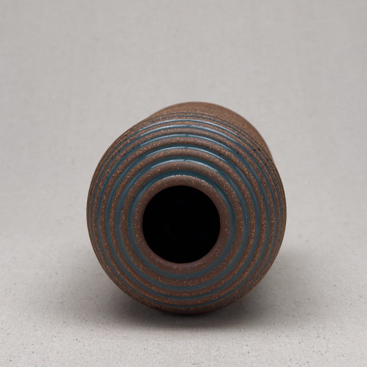 Large Blue Stripe Round Top Vase