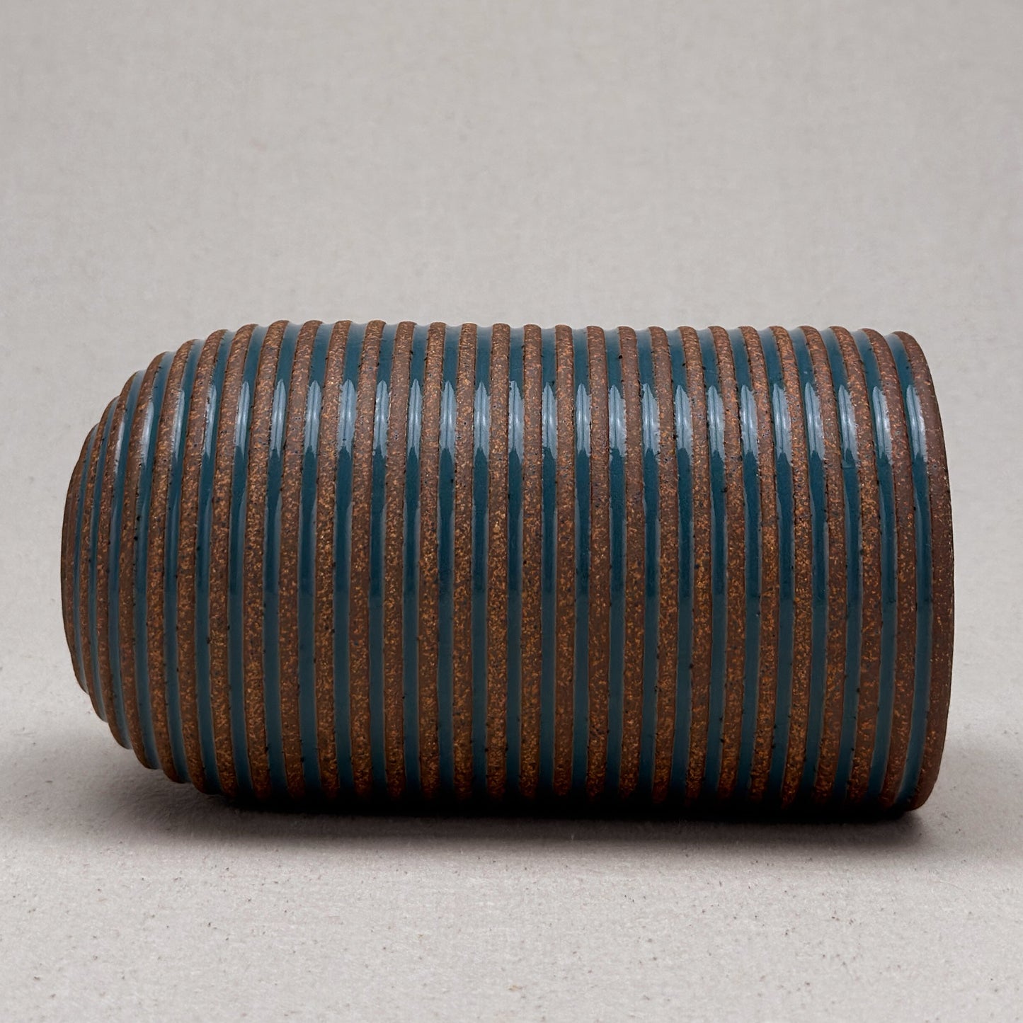 Large Blue Stripe Round Top Vase