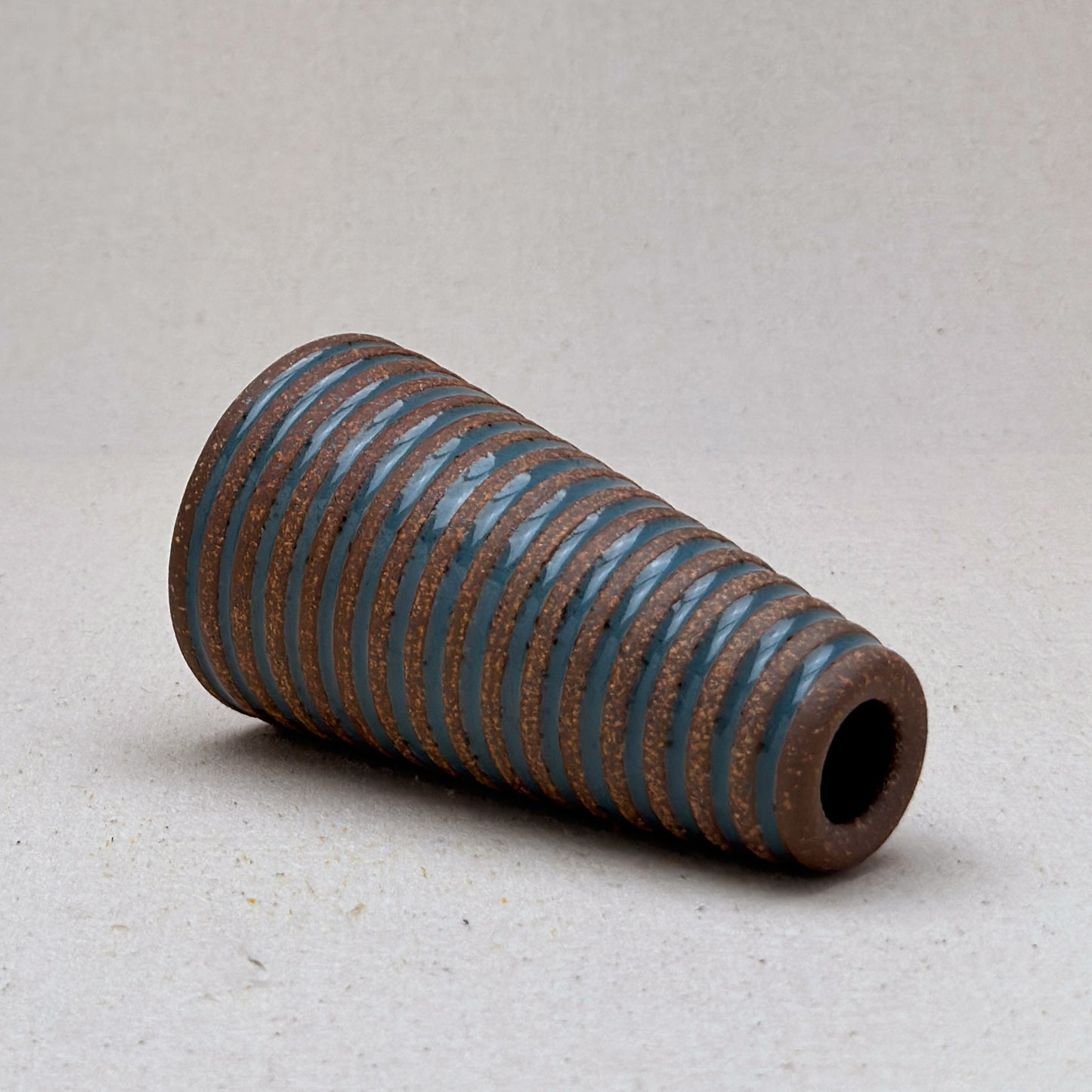Small Blue Stripe Cone Vase