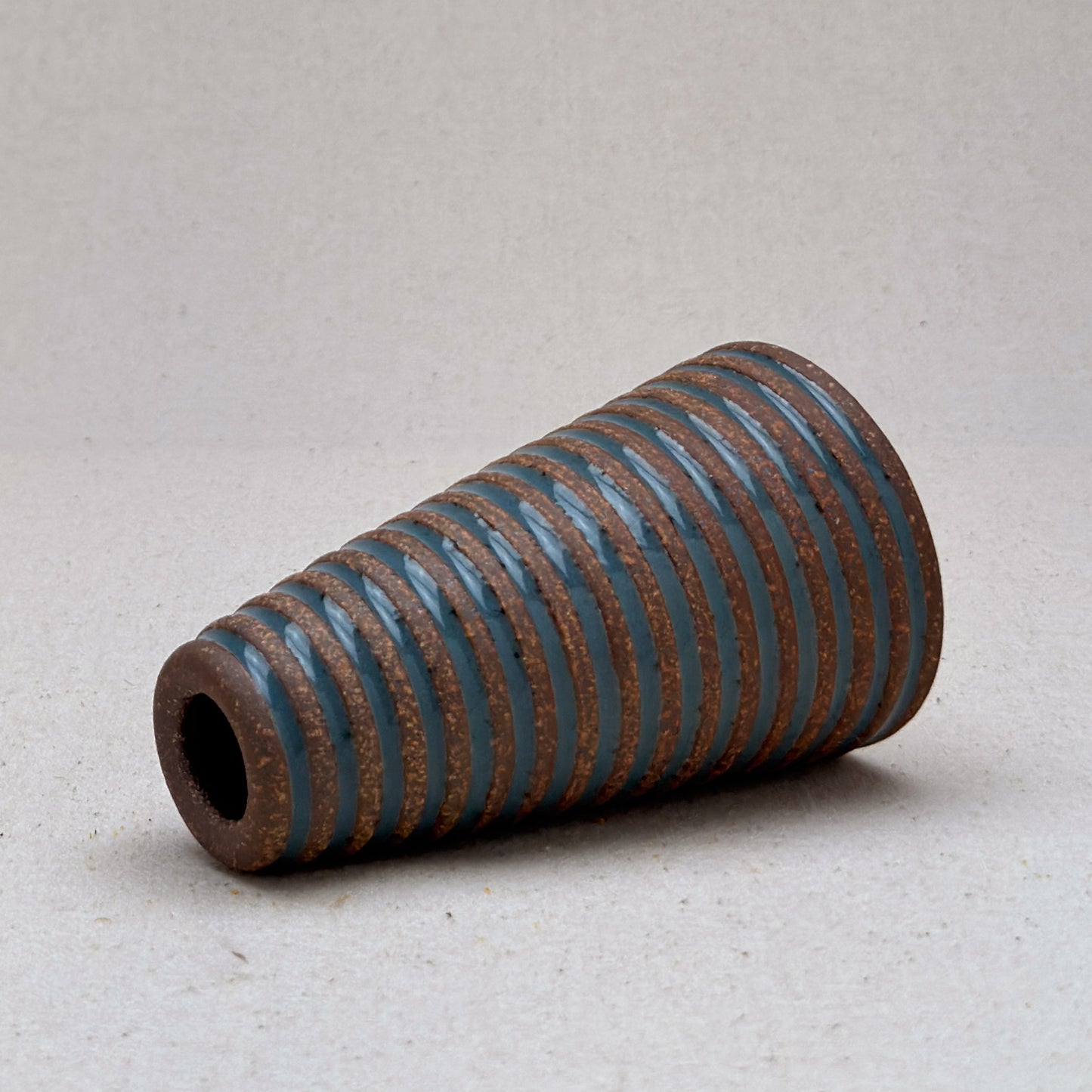 Small Blue Stripe Cone Vase
