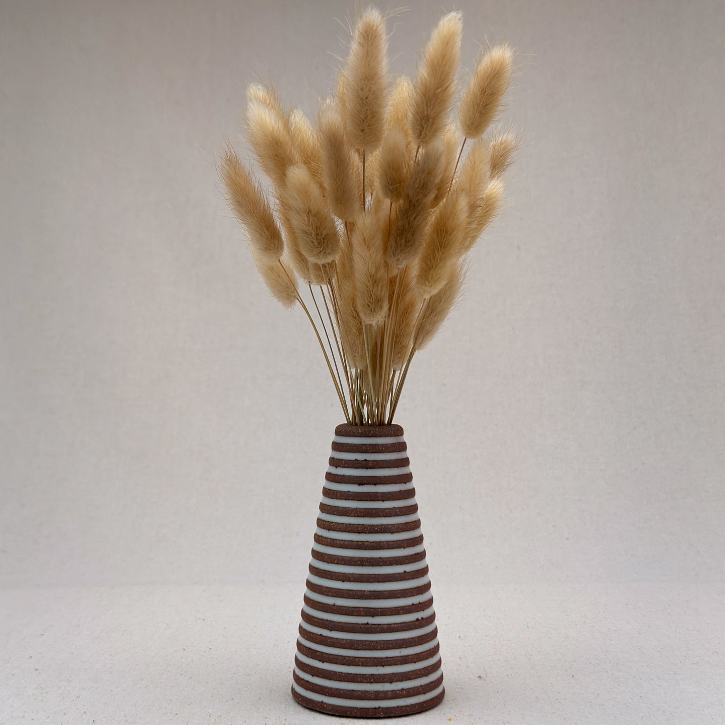 Small White Stripe Cone Vase