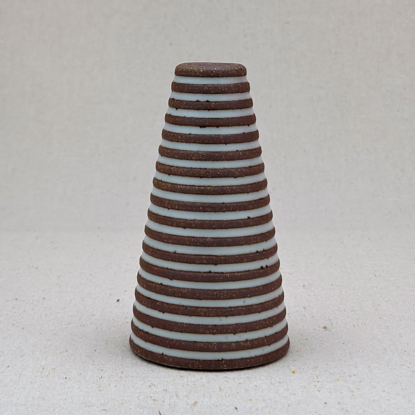 Small White Stripe Cone Vase