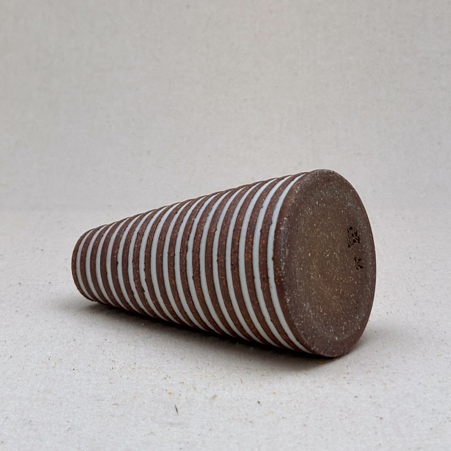 Small White Stripe Cone Vase