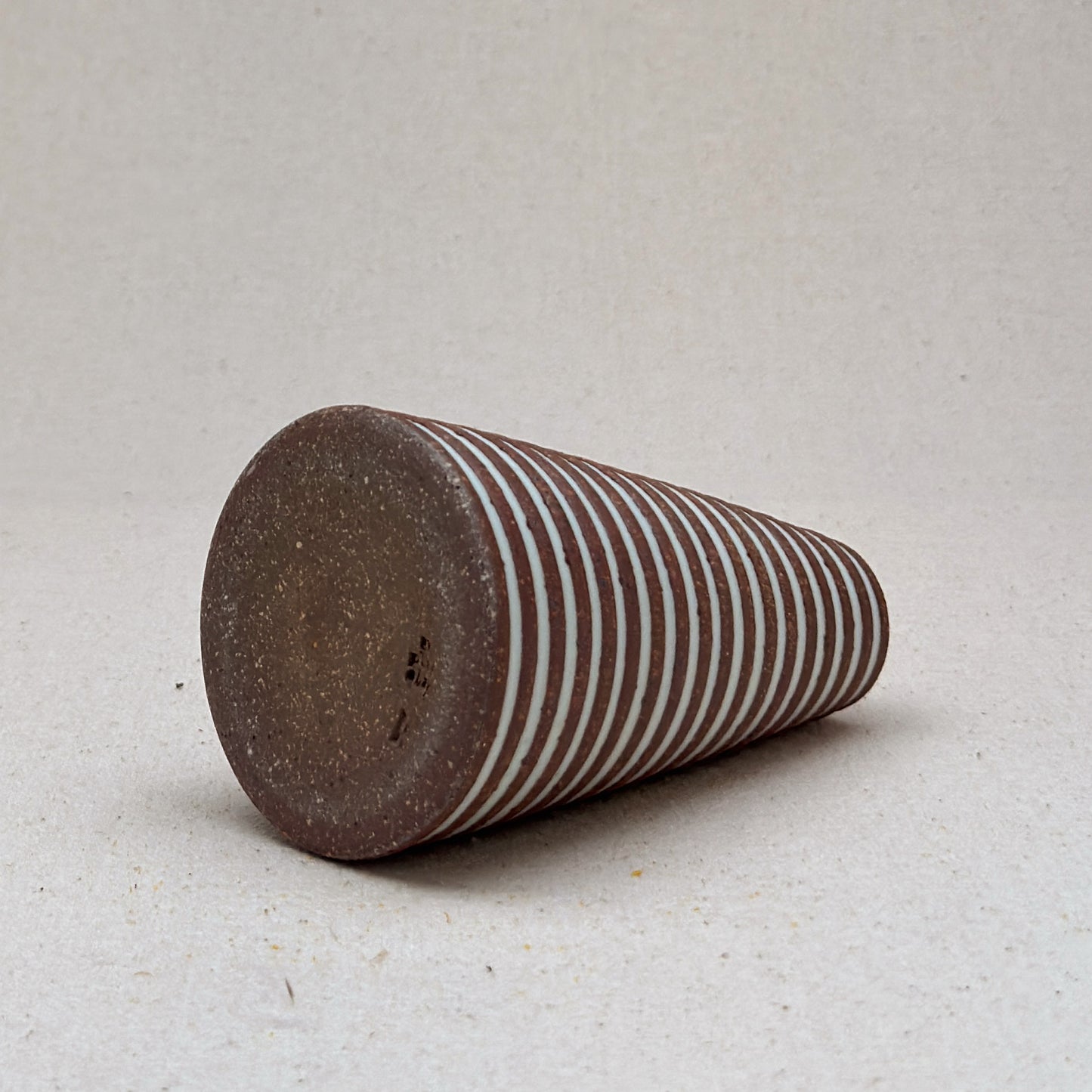 Small White Stripe Cone Vase