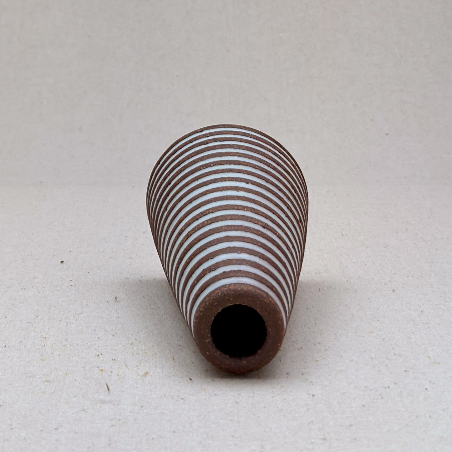 Small White Stripe Cone Vase