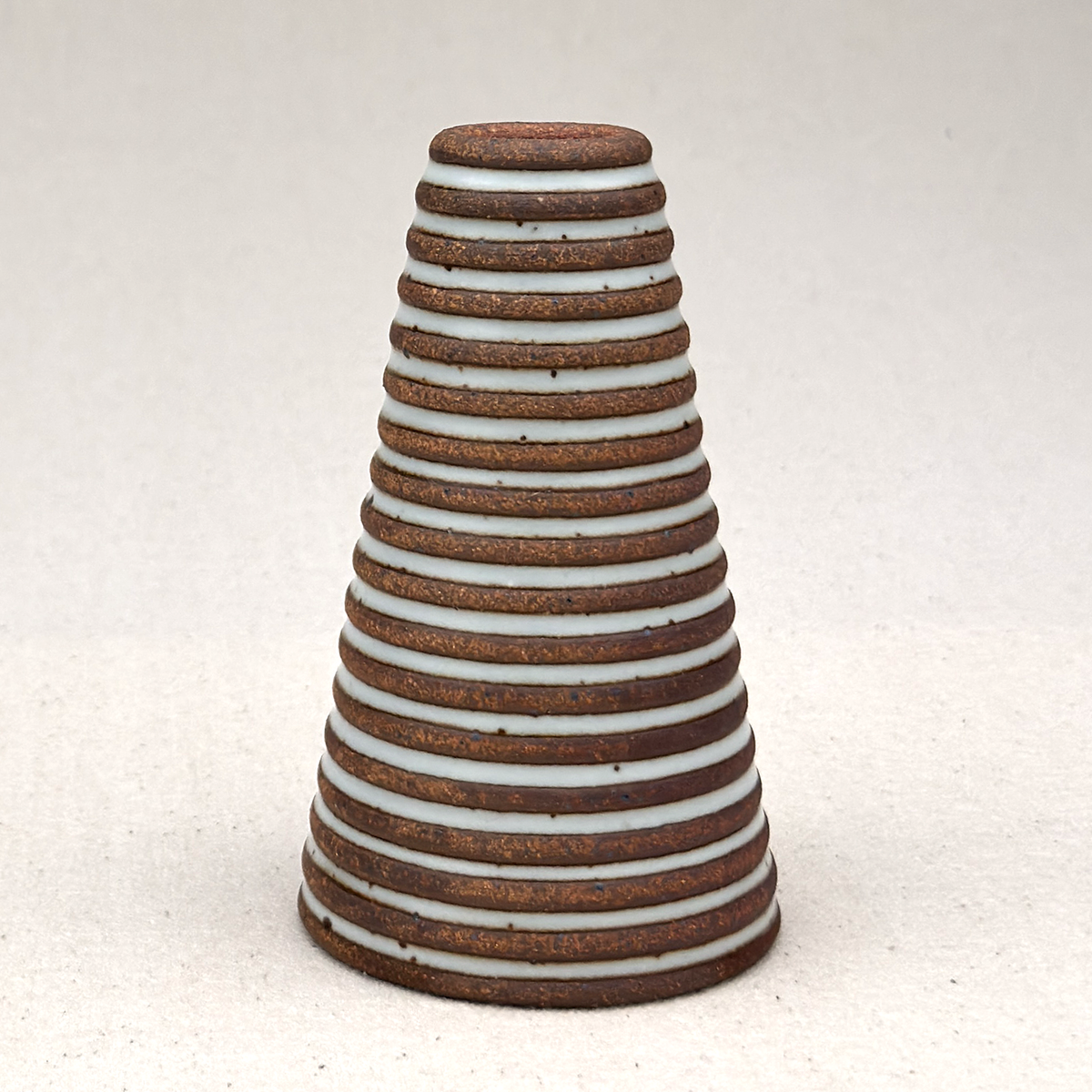 Small White Stripe Cone Vase